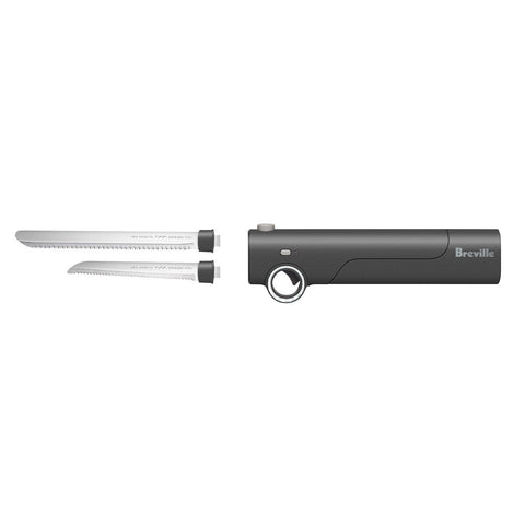 Breville Cordless Electric Knife - 18cm Carving and 13cm Slicing Blades - Rechargeable - LEK200GRY