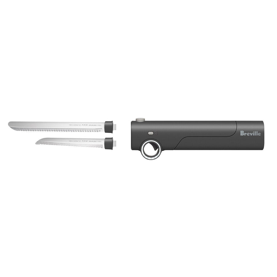 Breville Cordless Electric Knife - 18cm Carving and 13cm Slicing Blades - Rechargeable - LEK200GRY
