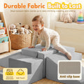 Soft Play Set 6 Piece - Grey - Ball Pit, Ramp, Steps and Slope, High-Density Memory Foam