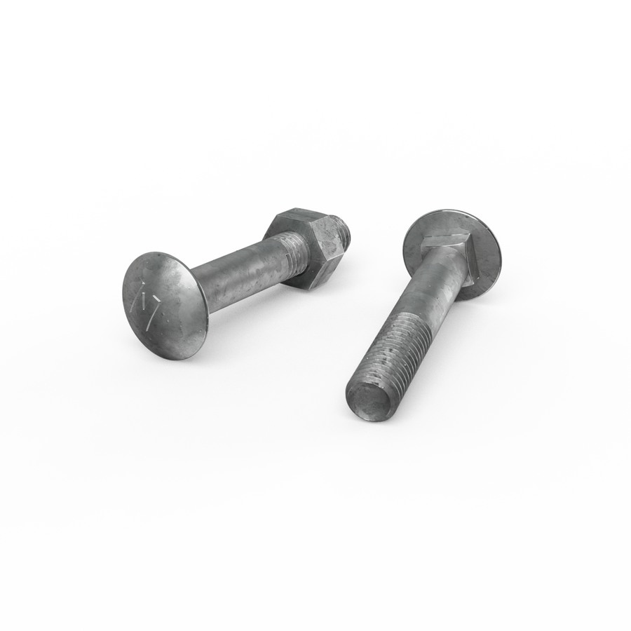 Zenith M10 x 60mm Hot Dip Galvanised Cup Head Bolts Nuts Each - SuperSaverAU - view 1