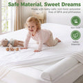 Toddler Bed Bumpers 2-Pack with Handle - White - Memory Foam, Under-Sheet Flap, Water-Resistant