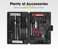 Tyre Puncture Repair Kit - 67 Piece - Tubeless Plug Kit, 0-50 PSI Gauge, Steel T Handle Tools and Carry Case for 4WD