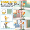 Baby Bath Shower Stand - Green - 9 Height Levels, Anti-Slip Base, Anti-Pinch Silicone