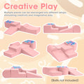 Soft Play Climb Set 5 Piece - Pink - Crawl and Climb Foam Blocks, Removable Washable Covers