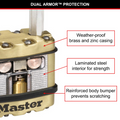 Master Lock 50mm Excell Padlock 4 Pack Laminated Steel Boron-Carbide Shackle