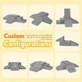 Soft Play Set 6 Piece - Grey - Ball Pit, Ramp, Steps and Slope, High-Density Memory Foam