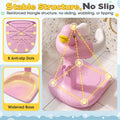 Baby Bath Shower Stand - Pink - 9 Height Levels, Anti-Slip Base, Anti-Pinch Silicone