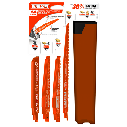 Diablo 14-Piece Reciprocating Blade Set - Multi-Purpose - Durable