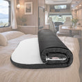 Caravan Mattress Topper Queen - 188 x 152 x 5.5cm - 40D Gel Memory Foam, Tencel Cover, Rounded Corners