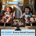 Baby Car Mirror Camera - 4.3in 1080P HD - Infrared Night Vision, 150 Degree Wide Angle, 360 Rotation