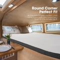 Caravan Mattress Topper Queen - 188 x 152 x 5.5cm - 40D Gel Memory Foam, Tencel Cover, Rounded Corners