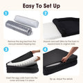 Dog Bed with L Shaped Bolsters - Black, Large 90 x 64 x 15cm - Velvet, Washable Cover, Non Slip Base