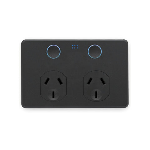 Deta Matte Black Grid Connect Smart Double Touch Power Point - SuperSaverAU - view 1