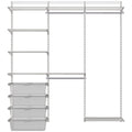 Elfa Advanced 1862mm Wardrobe Pack - White E-Poxy Bonded Steel - Made in Sweden - 11996
