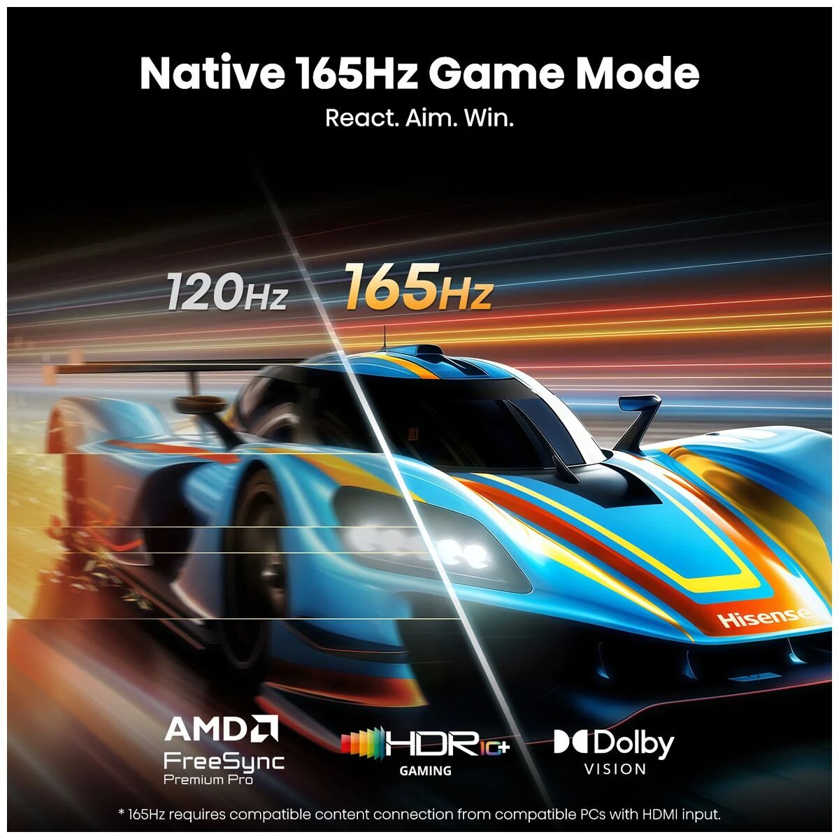 Hisense 75 Inch U85 ULED MiniLED Pro 4K Smart TV - 165Hz, Anti-Reflection Screen - 75U85AU