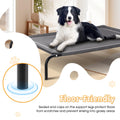Cooling Elevated Dog Bed - Grey, Large 107 x 80 x 20cm - Breathable Textilene Mesh, Washable, Holds 60kg