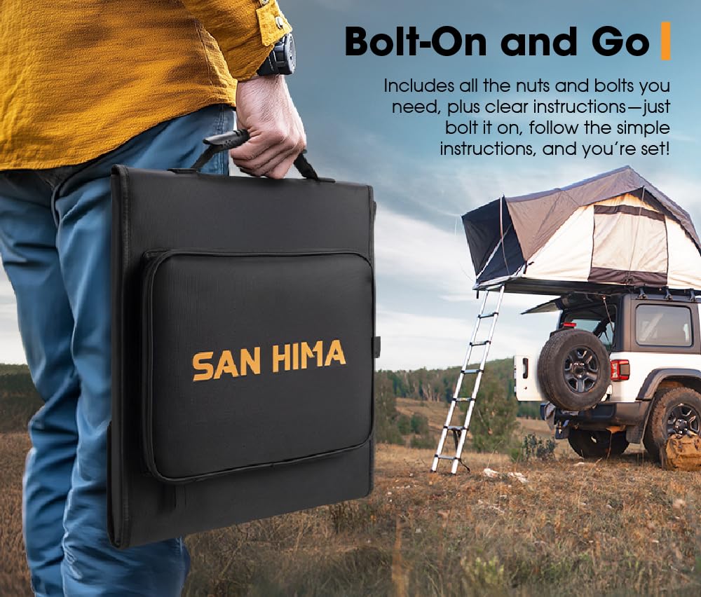 Portable Solar Blanket 160W - Black and Orange - HPBC Cells, MPPT Controller, ETFE Coated, Folds to 40 x 42cm