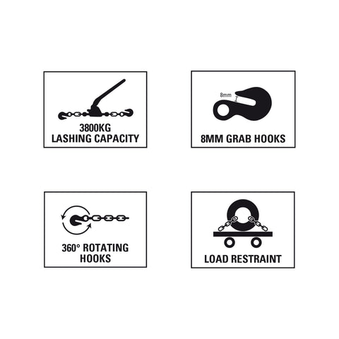 Gorilla 3800kg 8mm Alloy Load Binder, Heavy-Duty Chain Tensioner