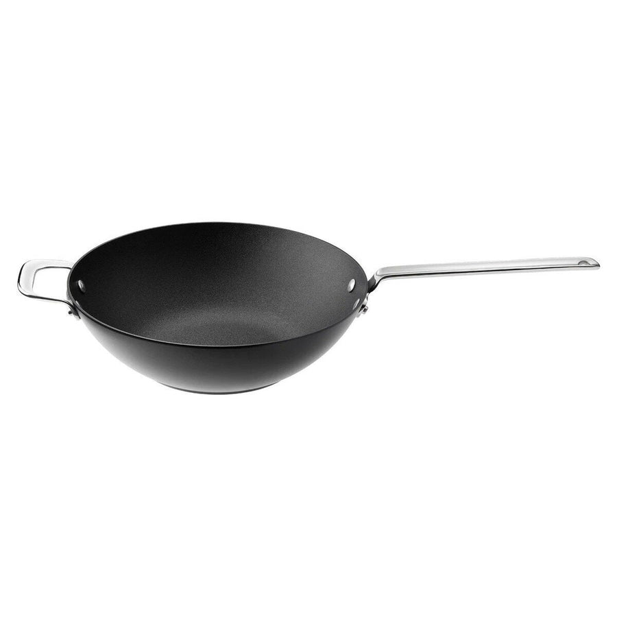 Scanpan TechnIQ 30cm Wok - Black, Induction Compatible, Cast Steel Handle - 17185