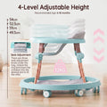 3-in-1 Baby Walker and Activity Table - Mint - 4 Height Positions, Folding Frame, 6-18 Months