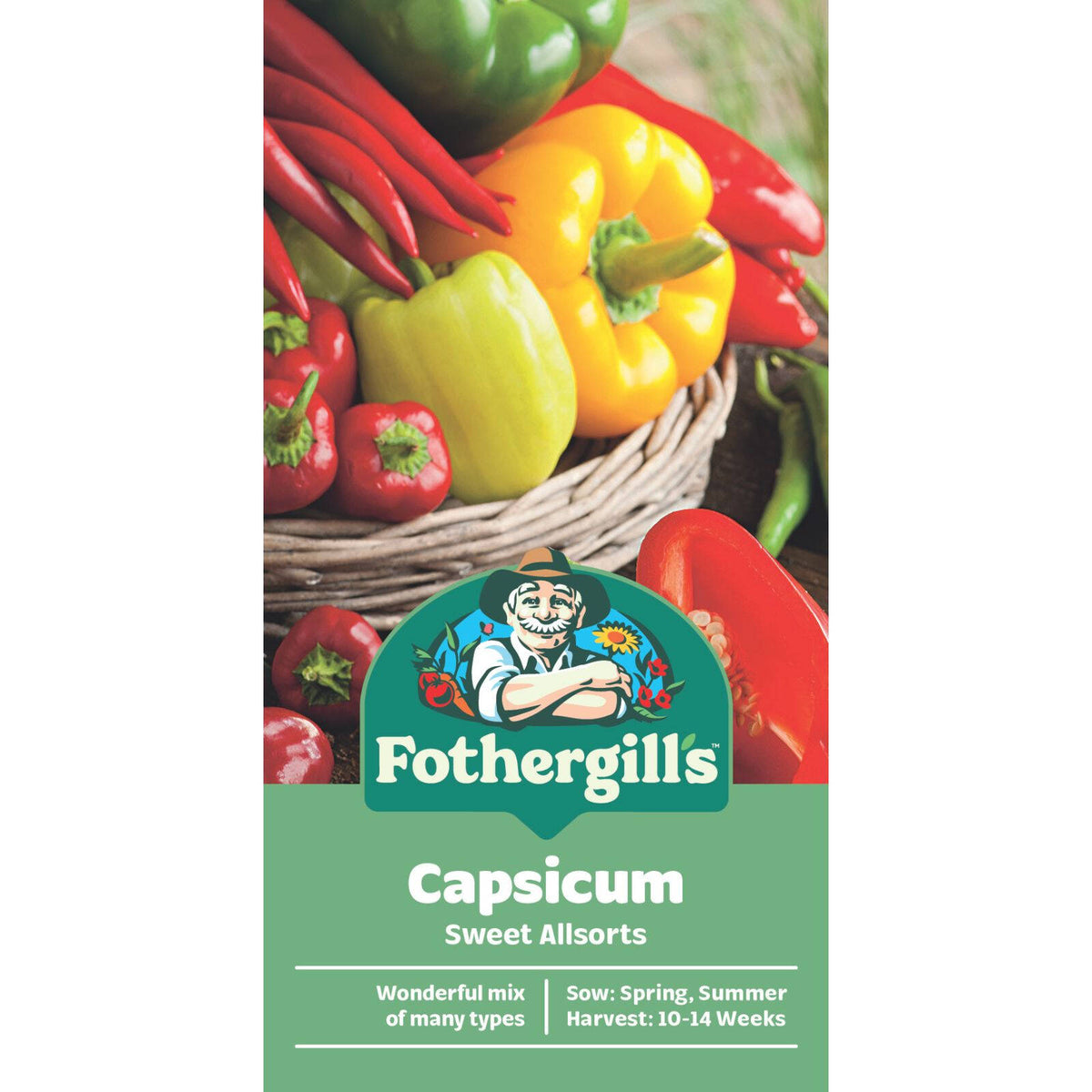 Mr Fothergill's Sweet Allsort Capsicum Seeds - Mixed Thick-Skinned Sweet Peppers