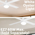Arlec White Oyster Ceiling Fan Light E27 60W Indoor CSF60O