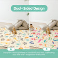 Foldable Baby Play Mat 200 x 180cm - Zoo Animals - 1cm XPE Foam, Reversible, Travel Bag