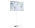 Small Rolling TV Stand for 24-48 Inch TVs - White - Minimalist Portable Cart, Hidden Wheels, Max VESA 200x200