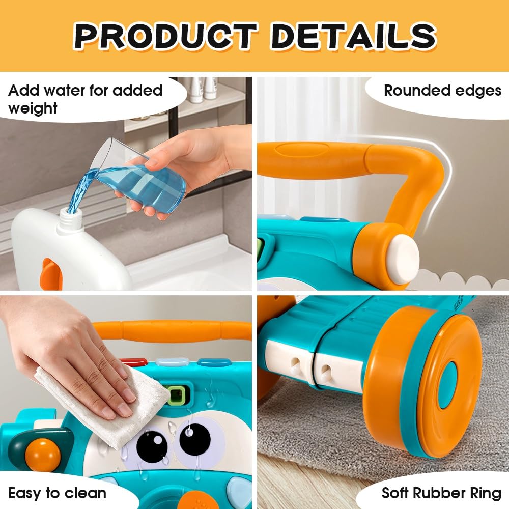 3-in-1 Baby Walker, Ride-On and Scooter - Blue - Music Activity Centre, 90 Degree Rotating Head