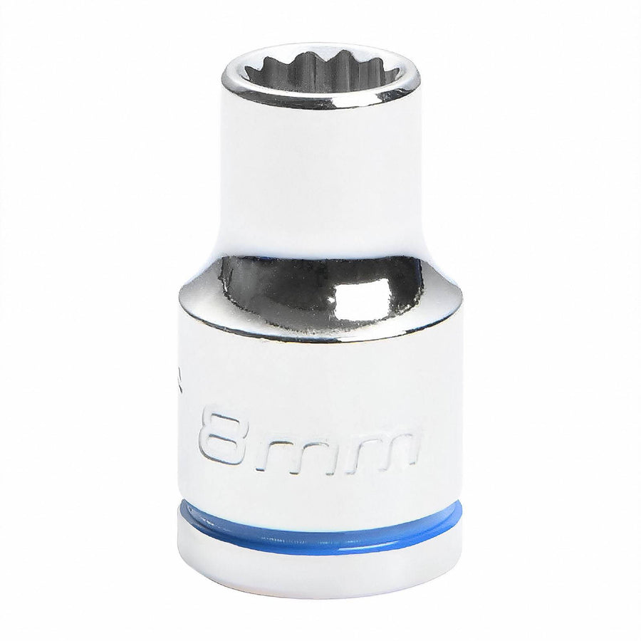 Kincrome 8mm 3/8" Drive Shallow Socket - 12 Point, Chrome Vanadium Steel