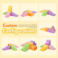 Soft Play Set 7 Piece - Pastel - Ball Pit, Ramps, Steps, Slope and Block, High-Density Foam