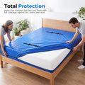 Mattress Bag for Moving and Storage - Double - 120gsm PE Tarp, 8 Heavy Duty Handles, Zip on Three Sides, Water Resistant