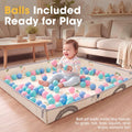 Baby Play Mat with Fold-Up Sides - Cherry - 24 Ball Pit Balls, XPE Foam, Carry Bag