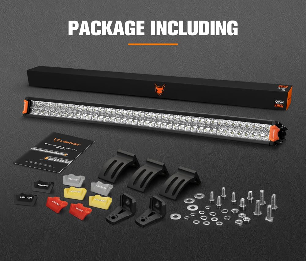 LED Light Bar 40 Inch Dual Row - 240W 18040 Lumens - Spot Flood Combo, IP68, Die Cast Aluminium, Oslon LEDs