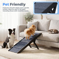 Adjustable Dog Ramp for Bed - Black, 90cm Long - Three Heights 33, 39 and 45cm, Holds 60kg, Non Slip Carpet