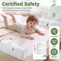 Toddler Bed Bumpers 2-Pack - White 132cm - Memory Foam, Non-Slip Base, Machine Washable Cover