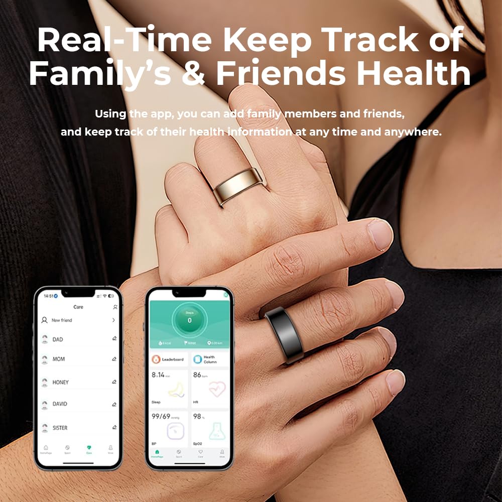 Smart Health Ring - Waterproof Tracker, No Subscription