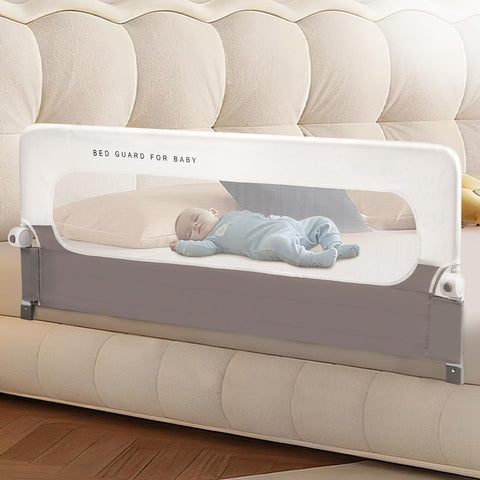 Folding Bed Rail for Toddlers - 150 x 60cm - Height Adjustable, Anchor Straps, AS/NZS Certified