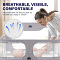 Baby Bedside Crib Co-Sleeper - Grey 120 x 56 x 70cm - Mesh Window, Lift and Fold Side, Adjustable