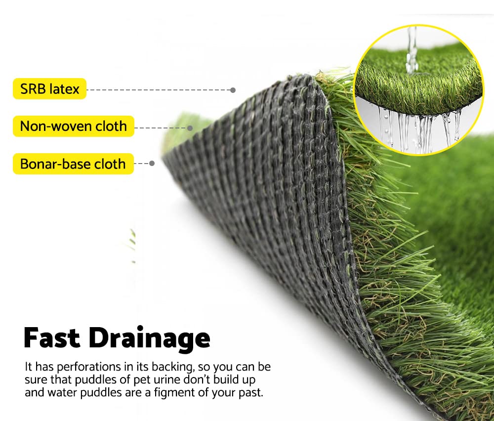 Artificial Grass Turf 2 x 5m - Four Tone 30mm Pile - 10sqm Synthetic Lawn, 14,700 Tuft Density, Slip Resistant Backing