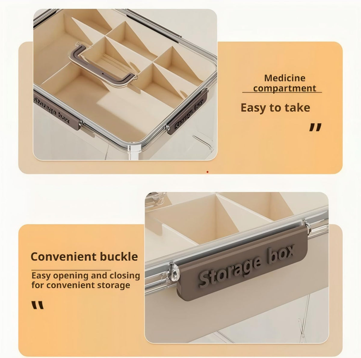 Extra-Large Medicine Storage Box - Double-Layer with Handles