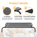 Cooling Elevated Dog Bed - Grey, Large 107 x 80 x 20cm - Breathable Textilene Mesh, Washable, Holds 60kg