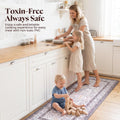 Kitchen Rug and Mat Set 2 Piece - Brown - 45 x 151cm and 45 x 74cm, Textured Anti Slip PVC, Wipe Clean