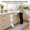 Kitchen Rug and Mat Set 2 Piece - Brown - 45 x 151cm and 45 x 74cm, Textured Anti Slip PVC, Wipe Clean