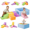 Soft Play Set 7 Piece - Pastel - Ball Pit, Ramps, Steps, Slope and Block, High-Density Foam