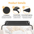 Cooling Elevated Dog Bed - Black, Medium 87 x 65 x 20cm - Breathable Textilene Mesh, Steel Frame, Holds 60kg
