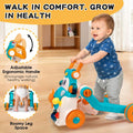 3-in-1 Baby Walker, Ride-On and Scooter - Blue - Music Activity Centre, 90 Degree Rotating Head