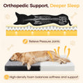 Orthopedic Dog Bed with Handle - Grey, Large 90 x 64 x 8cm - Memory Foam, Coral Fleece, Washable Cover, Non Slip