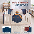 Baby Playpen 20 Panels - Blue 236 x 190 x 60cm - Foldable HDPE, Suction Pads, Interlocking Joints