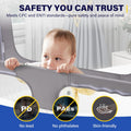 Baby Bedside Crib Co-Sleeper - Grey 120 x 56 x 70cm - Mesh Window, Lift and Fold Side, Adjustable